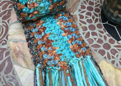 13. S Rust and Turquoise Scarf